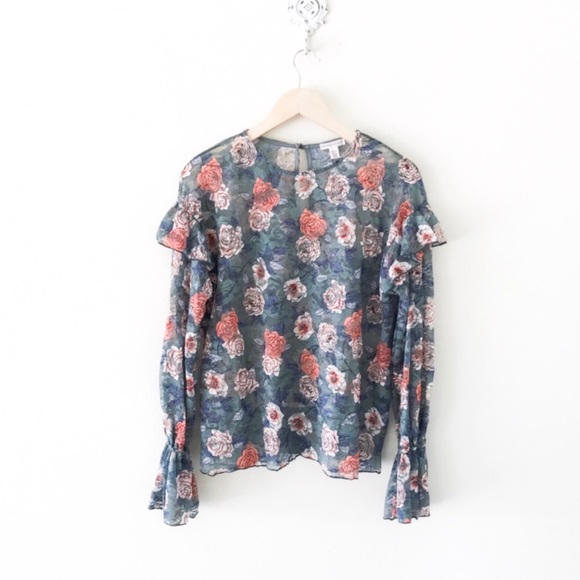 Melrose and Market Tops - ❗️melrose & market | mesh floral print blouse